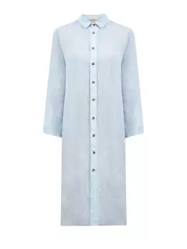 Легкое платье-рубашка из льняной ткани