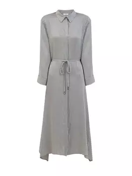 Легкое платье-рубашка из вискозы и шелка в полоску