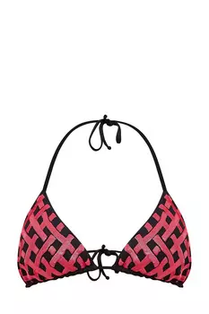 Лиф-бикини из гладкой микрофибры с раздвижными чашечками и контрастным декором