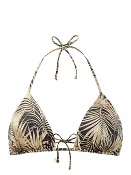 Лиф-бикини из мерцающей ткани с тропическим принтом