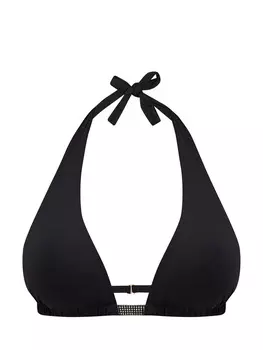 Лиф-бикини с треугольными чашечками и серебристыми стразами