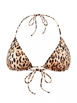 Лиф-бикини с завязками и анималистичным принтом