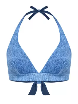 Лиф-халтер в оттенке денима с V-образным вырезом