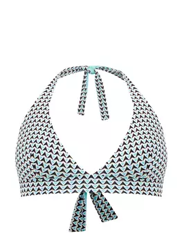 Лиф из двухслойной ткани с геометрическим принтом и завязками