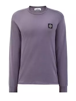 Лонгслив из дышащего хлопка с вышитым логотипом