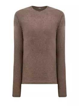 Лонгслив из мягкого меланжевого хлопка и кашемира