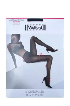 Матовые колготки черного цвета «Individual 50 den Leg Support» с мягким поясом
