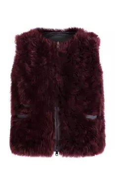 Меховой жилет Wavy из меха ягненка и кожаных деталей