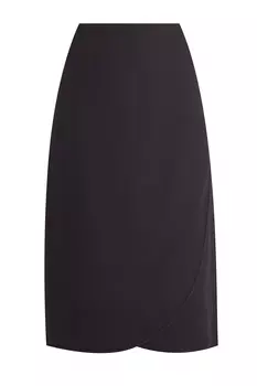 Минималистичная юбка на запах из черного шелка