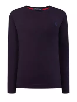 Минималистичный лонгслив из джерси с логотипом