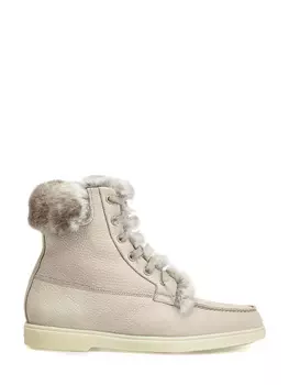 Нубуковые ботинки с отделкой из меха кролика