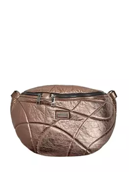Объемная сумка из металлизированной кожи с деталью Punto Luce