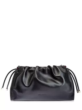 Объемная сумка-клатч из мягкой кожи наппа