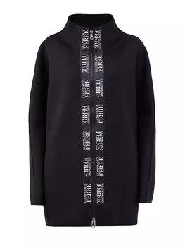 Объемное пальто из шерстяного габардина с жаккардовой отделкой