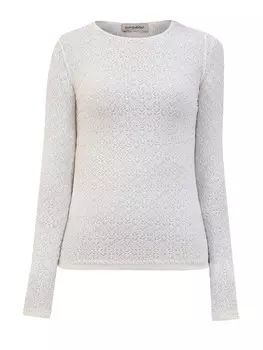 Облегающий джемпер из тонкой шелковой пряжи узорной вязки