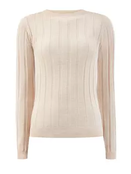 Облегающий джемпер из тонкой шерсти в фактурную полоску