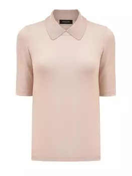 Облегающий джемпер из трикотажа с отложным воротом