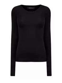 Облегающий лонгслив из эластичной вискозы в тонкий рубчик