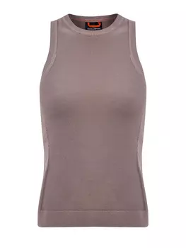 Облегающий топ-халтер из фактурного хлопка с патчем