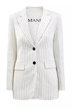 Однобортный приталенный блейзер из хлопковой саржи