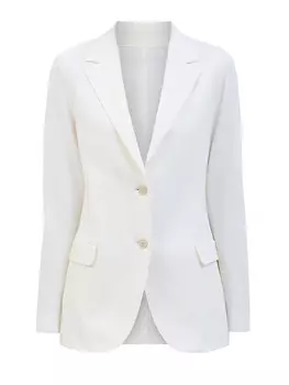 Однобортный приталенный жакет ручной работы из хлопка