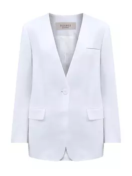 Однобортный жакет из льняного габардина с цепочками Punto Luce