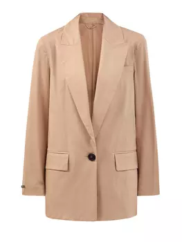 Однобортный жакет прямого кроя с ювелирной деталью Punto Luce