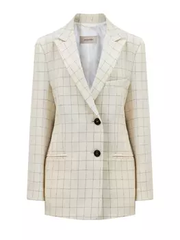 Однобортный жакет ручной работы из шерсти в клетку