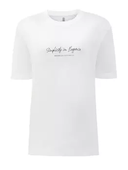 Однотонная футболка из джерси с принтом Simplicity in Elegance