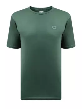 Однотонная футболка из гладкого хлопка джерси с нашивкой