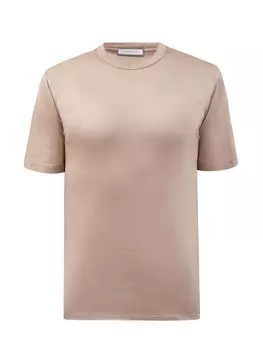 Однотонная футболка из гладкого шелка и хлопка