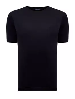 Однотонная футболка из хлопкового джерси с микро-логотипом в тон