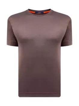 Однотонная футболка из хлопкового и шелкового джерси