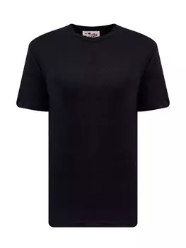 Однотонная футболка из льняного джерси с вышитым логотипом