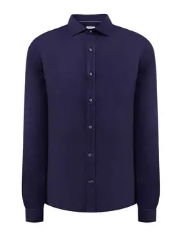 Однотонная рубашка приталенного кроя из мягкого хлопка