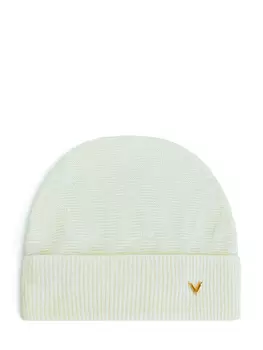 Однотонная шапка из шерсти и кашемира с вязаным узором