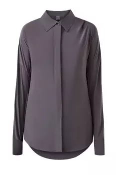 Однотонная шелковая блуза-oversize