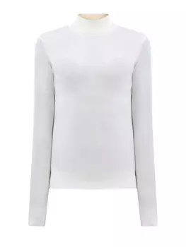 Однотонная водолазка из тонкой шерстяной пряжи