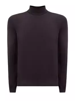 Однотонная водолазка в стиле casual из мягкой шерсти