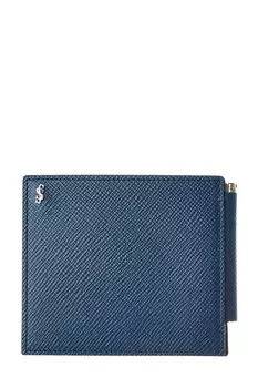 Однотонное портмоне из кожи с сафьяновым эффектом