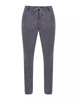 Однотонные брюки из меланжевой шерсти и кашемира на кулиске