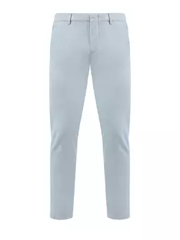 Однотонные брюки в стиле casual из гладкого эластичного хлопка