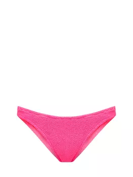 Однотонные плавки-слипы из ткани crinkle с нашивкой