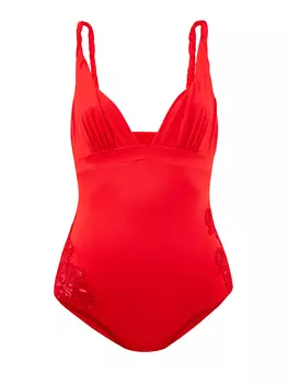 Однотонный купальник из быстросохнущей лайкры с макраме