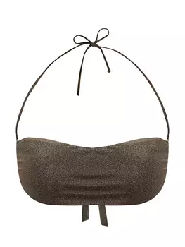 Однотонный лиф-бандо с металлизированным напылением и бретелями