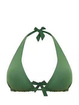 Однотонный лиф-бикини с раздвижными чашечками и завязками