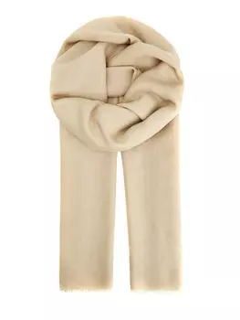 Однотонный шарф из кашемира и шелка с короткой бахромой