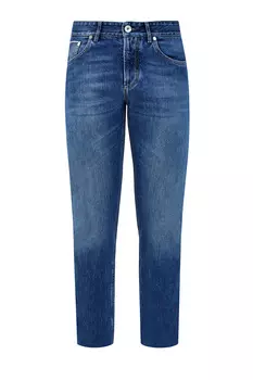 Окрашенные в готовом виде джинсы-slim с отделкой селвидж