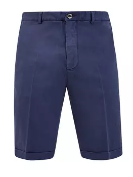 Окрашенные вручную бермуды из льняного и хлопкового твила