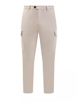 Окрашенные вручную брюки из хлопкового габардина American Pima